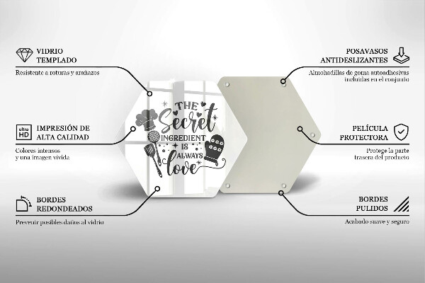Tagliere in vetro temperato Iscrizione frase