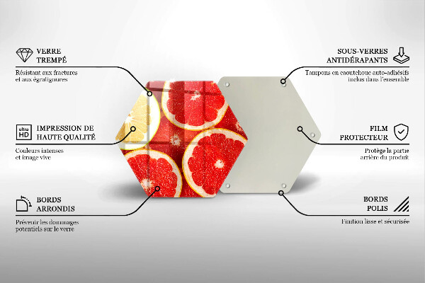 Tagliere in vetro temperato Fette di pompelmo