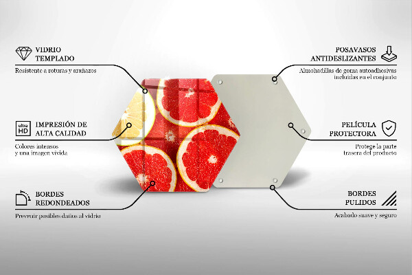 Tagliere in vetro temperato Fette di pompelmo