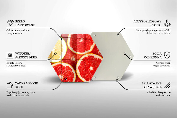 Tagliere in vetro temperato Fette di pompelmo