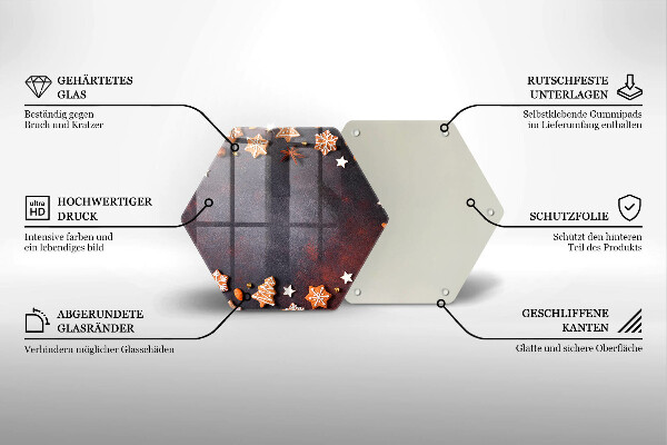 Tagliere in vetro temperato Natale di pan di zenzero