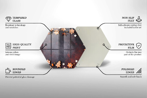 Tagliere in vetro temperato Natale di pan di zenzero