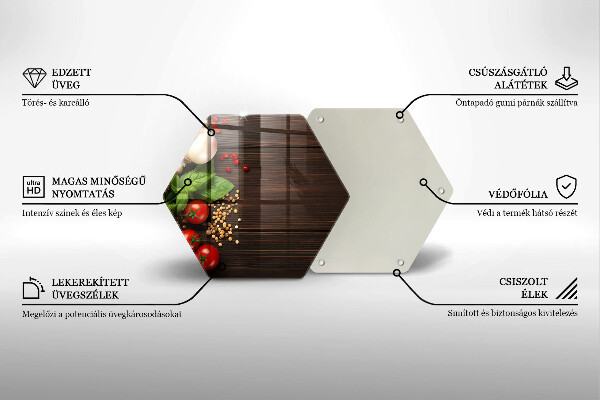 Tagliere in vetro temperato Verdure sul tavolo