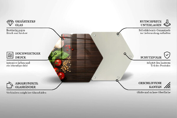 Tagliere in vetro temperato Verdure sul tavolo