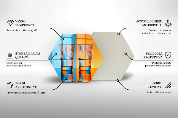 Tagliere in vetro temperato Due bicchieri d'acqua
