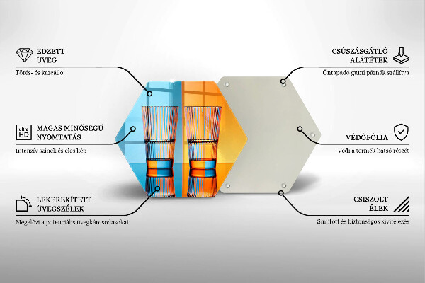Tagliere in vetro temperato Due bicchieri d'acqua