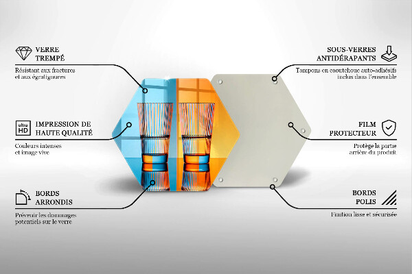 Tagliere in vetro temperato Due bicchieri d'acqua