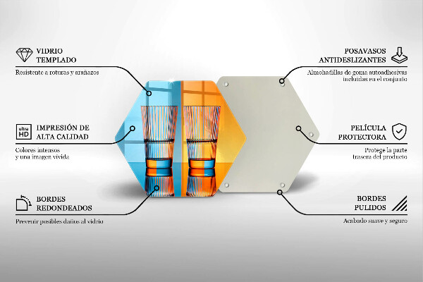 Tagliere in vetro temperato Due bicchieri d'acqua