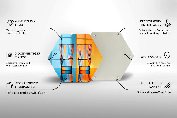 Tagliere in vetro temperato Due bicchieri d'acqua