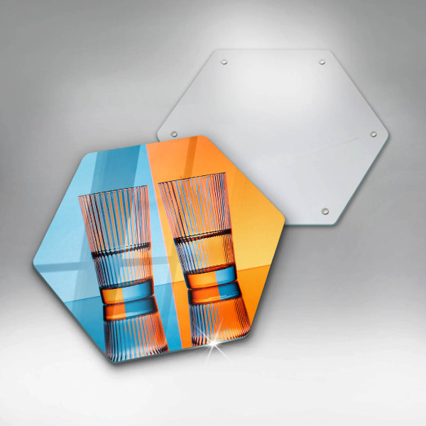 Tagliere in vetro temperato Due bicchieri d'acqua