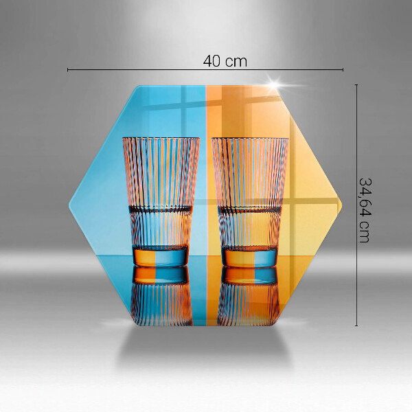 Tagliere in vetro temperato Due bicchieri d'acqua