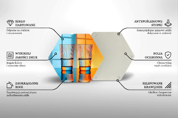 Tagliere in vetro temperato Due bicchieri d'acqua