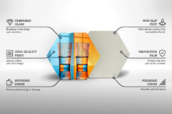 Tagliere in vetro temperato Due bicchieri d'acqua