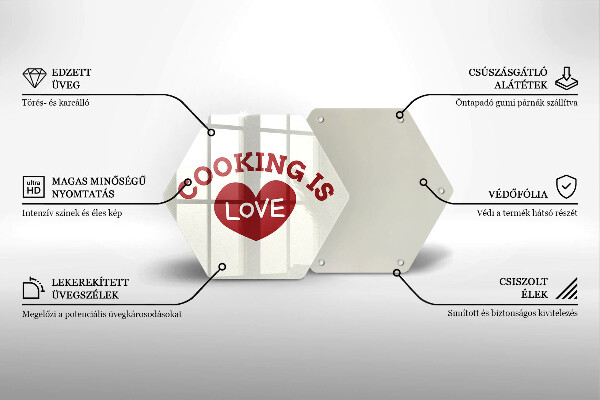 Tagliere in vetro temperato Cooking is love