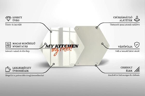 Tagliere in vetro temperato My kitchen my rules