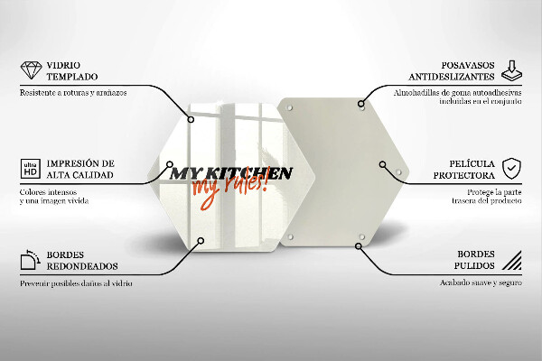 Tagliere in vetro temperato My kitchen my rules