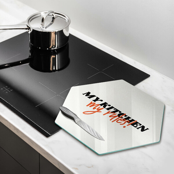 Tagliere in vetro temperato My kitchen my rules