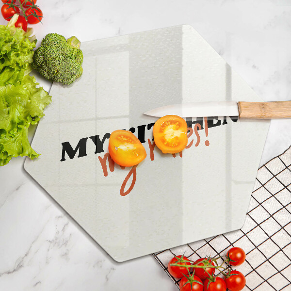 Tagliere in vetro temperato My kitchen my rules