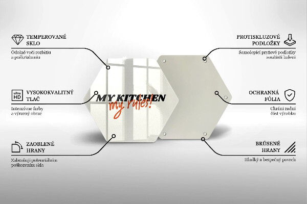 Tagliere in vetro temperato My kitchen my rules