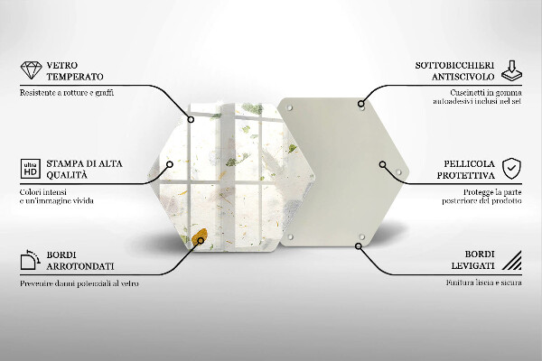 Tagliere in vetro temperato Foglie cadenti