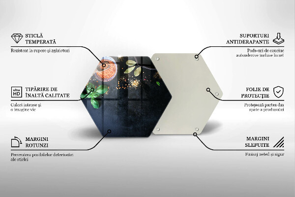 Tagliere in vetro temperato Ciotole di spezie