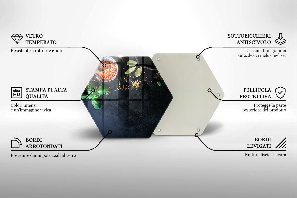 Tagliere in vetro temperato Ciotole di spezie
