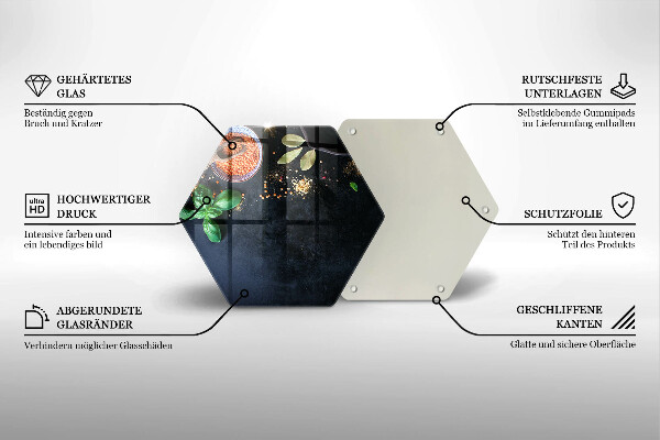 Tagliere in vetro temperato Ciotole di spezie