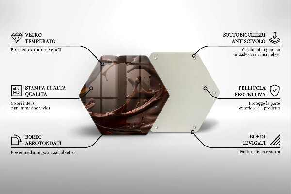 Tagliere in vetro Cioccolato liquido