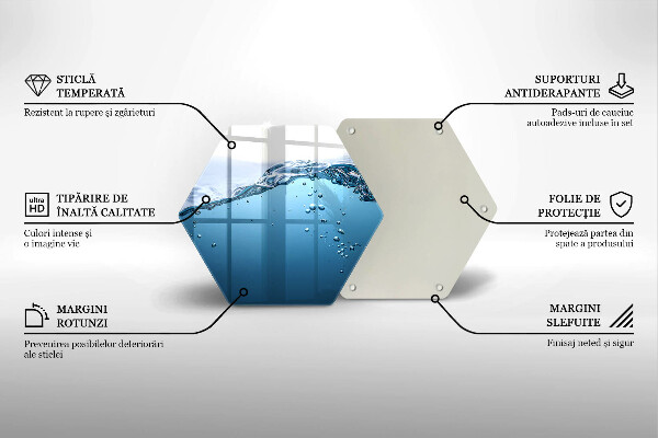 Tagliere in vetro Acqua blu