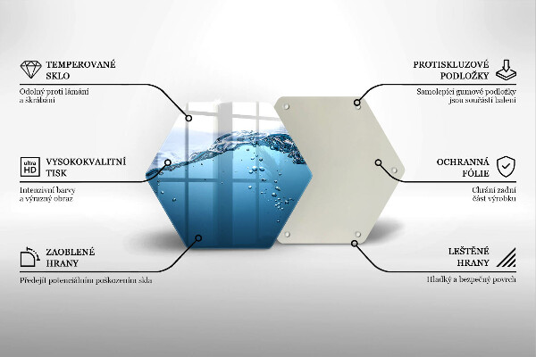 Tagliere in vetro Acqua blu