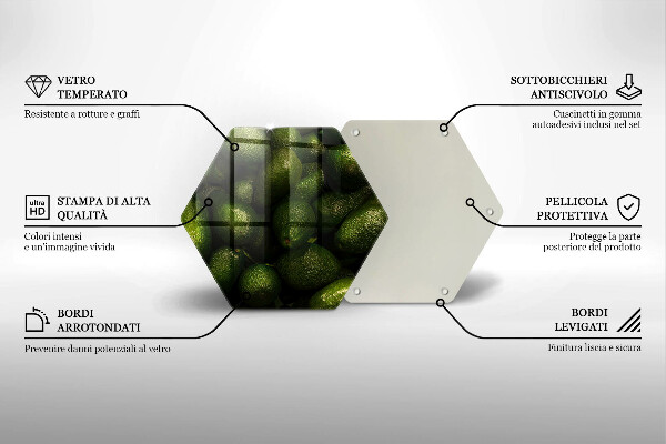 Tagliere in vetro temperato Frutto dell'avocado