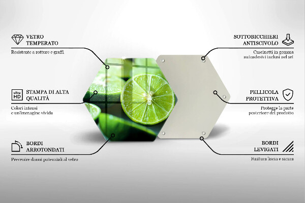 Tagliere in vetro temperato Agrumi di lime