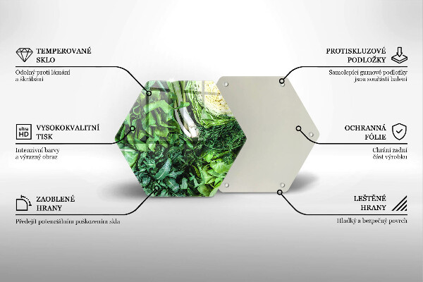 Tagliere in vetro temperato Verdure verdi