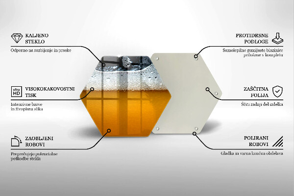 Tagliere in vetro temperato Bevi schiuma di birra
