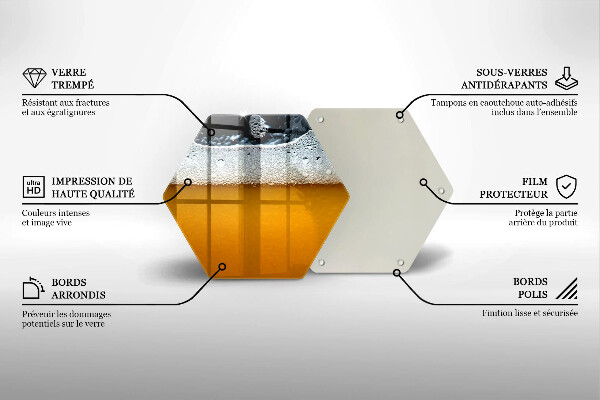Tagliere in vetro temperato Bevi schiuma di birra