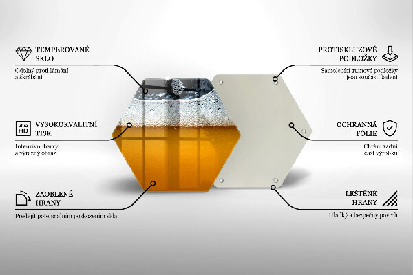 Tagliere in vetro temperato Bevi schiuma di birra