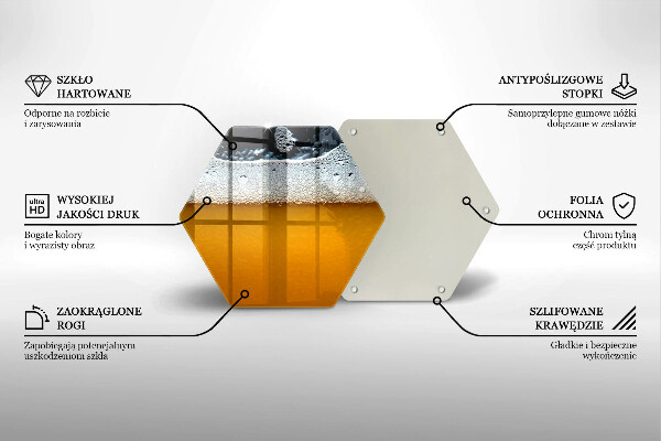 Tagliere in vetro temperato Bevi schiuma di birra