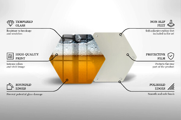 Tagliere in vetro temperato Bevi schiuma di birra
