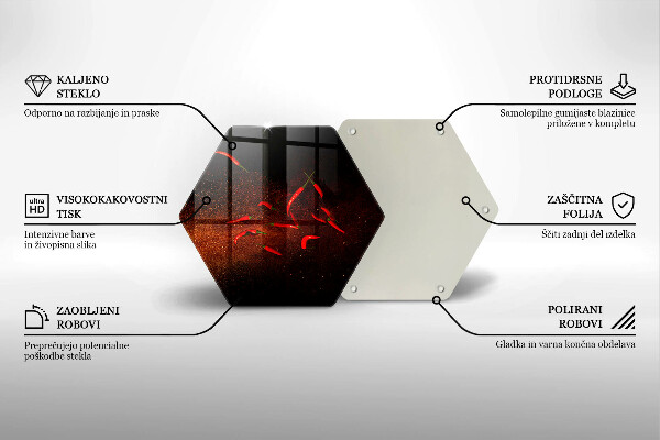 Tagliere in vetro temperato Peperoncini piccanti
