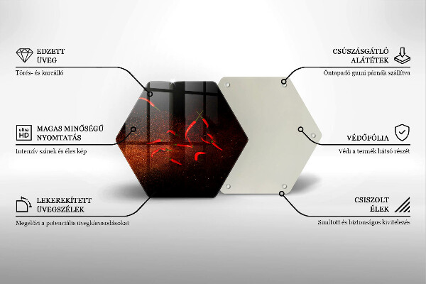 Tagliere in vetro temperato Peperoncini piccanti