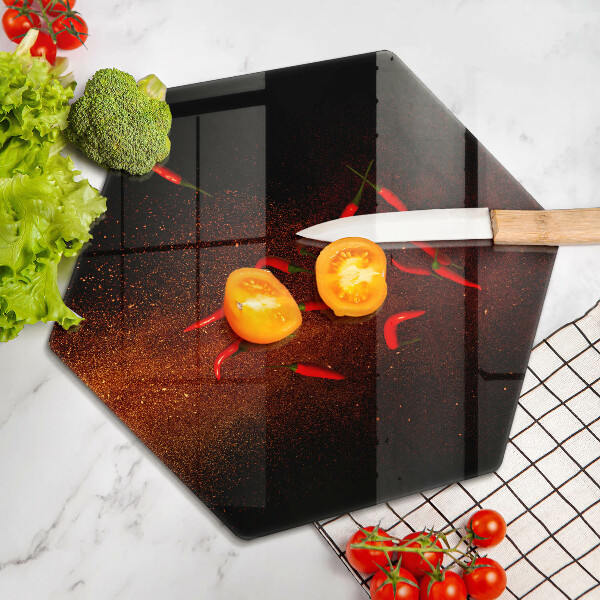 Tagliere in vetro temperato Peperoncini piccanti