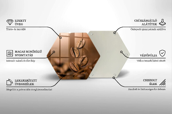 Tagliere in vetro temperato Chicchi di caffè