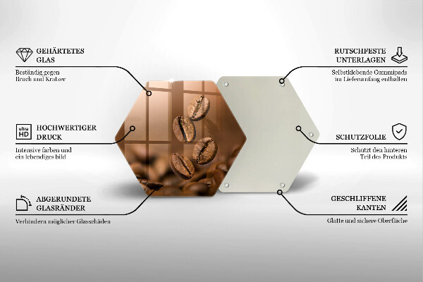 Tagliere in vetro temperato Chicchi di caffè