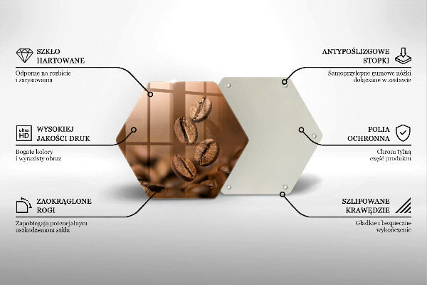 Tagliere in vetro temperato Chicchi di caffè