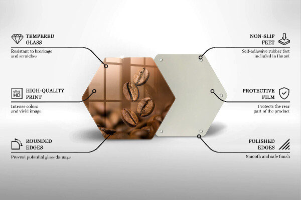 Tagliere in vetro temperato Chicchi di caffè