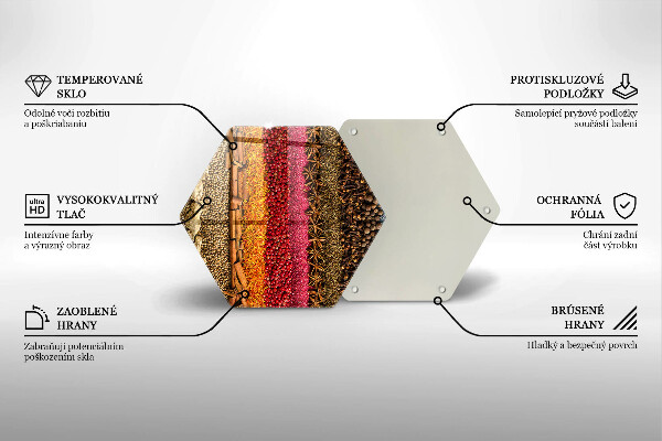 Tagliere in vetro temperato Spezie colorate