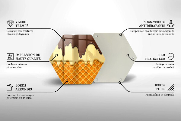 Tagliere in vetro temperato Illustrazione del cono gelato