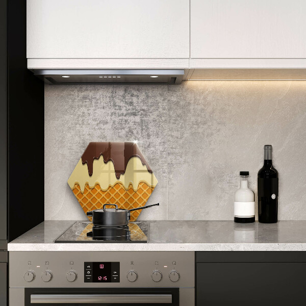 Tagliere in vetro temperato Illustrazione del cono gelato