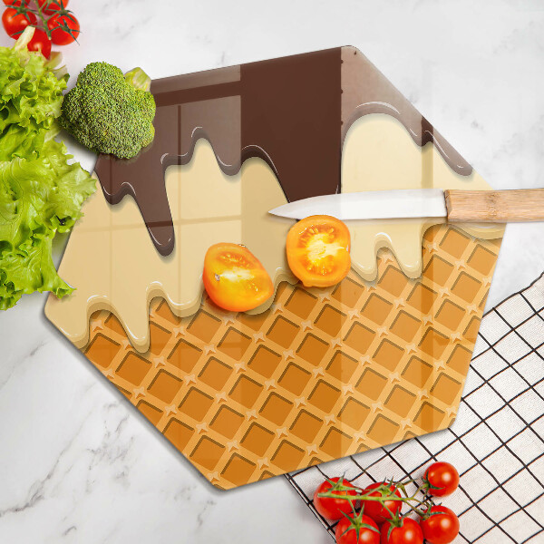 Tagliere in vetro temperato Illustrazione del cono gelato