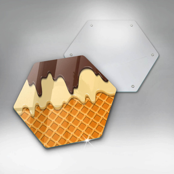 Tagliere in vetro temperato Illustrazione del cono gelato